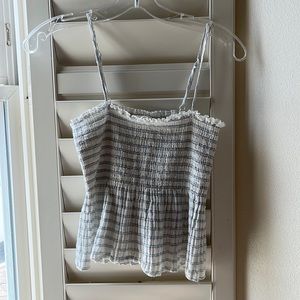 L.A. Hearts by Pacsun ruffle top! Size M. Light blue and white striped.